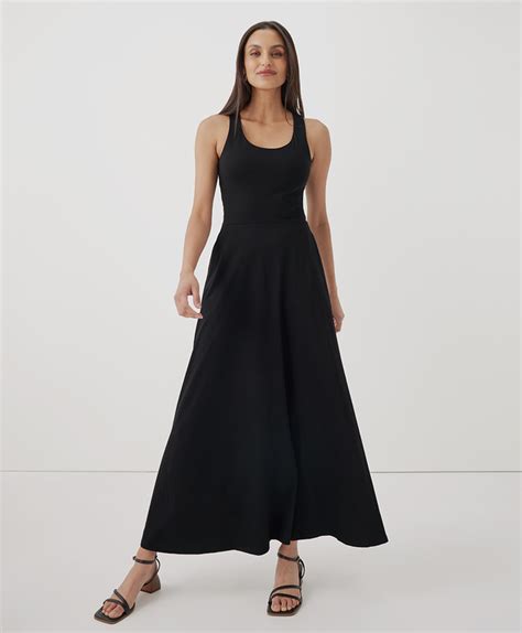 pact maxi dress|Women’s Fit & Flare Open Back Maxi Dress made with Organic .